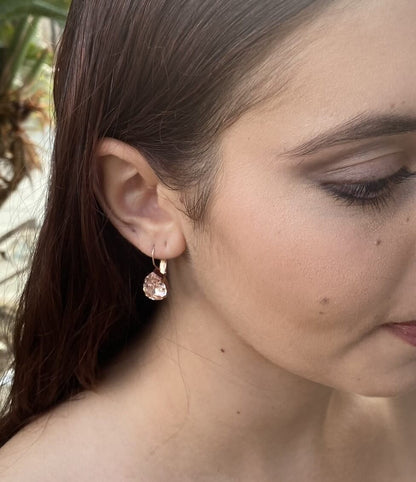Adele Earrings Vintage Rose Pink Teardrop Crystal Earrings